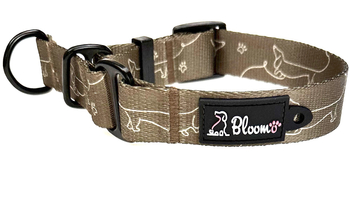 OBROŻA PÓŁZACISKOWA DLA PSA O DOGGY BROWN  RÓŻNE ROZMIARY